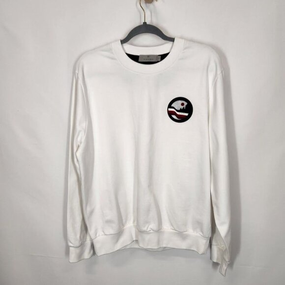 New Canali Black Edition Crewneck Cotton Sweatshirt In White Size 52 (US Large) - Picture 2 of 11